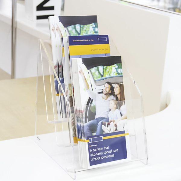 Brochure Holder Free Standing 3 Tier Acrylic- Code 254